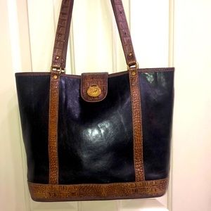 Vintage Brahmin Black & Brown Leather